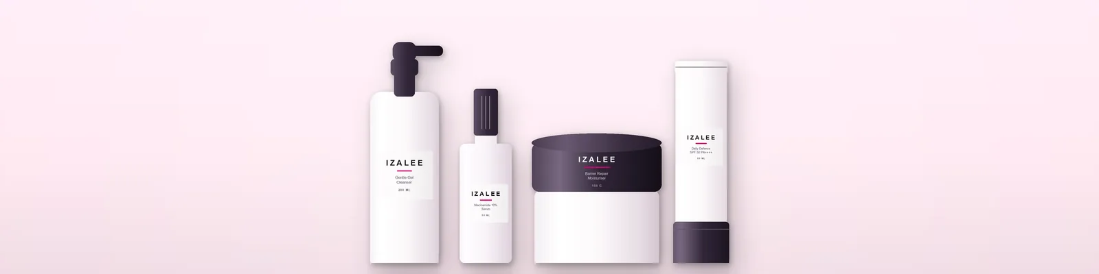 Izalee products in a row
